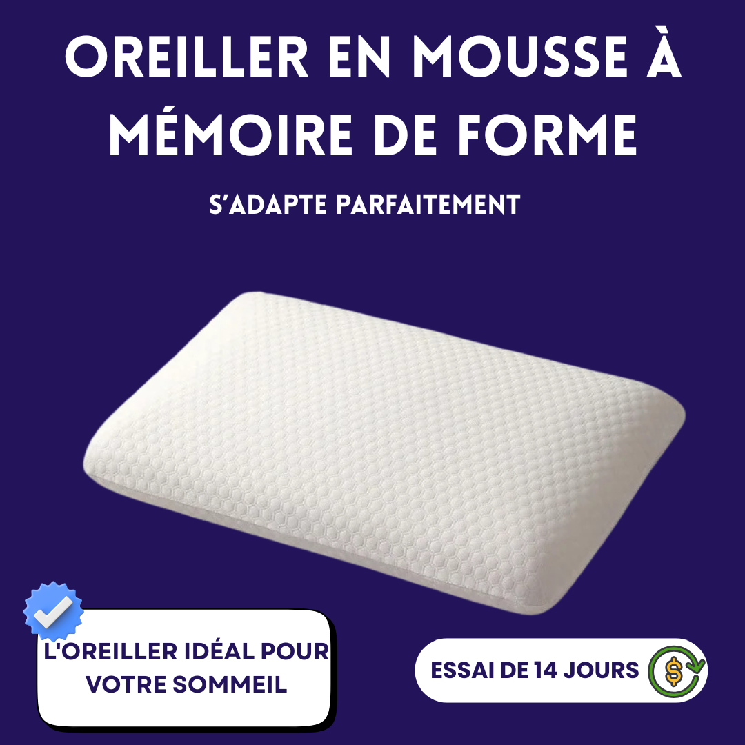 Oreiller Cervical Rectangulaire Orthelo™ – Confort Mémoire & Soutien Ergonomique